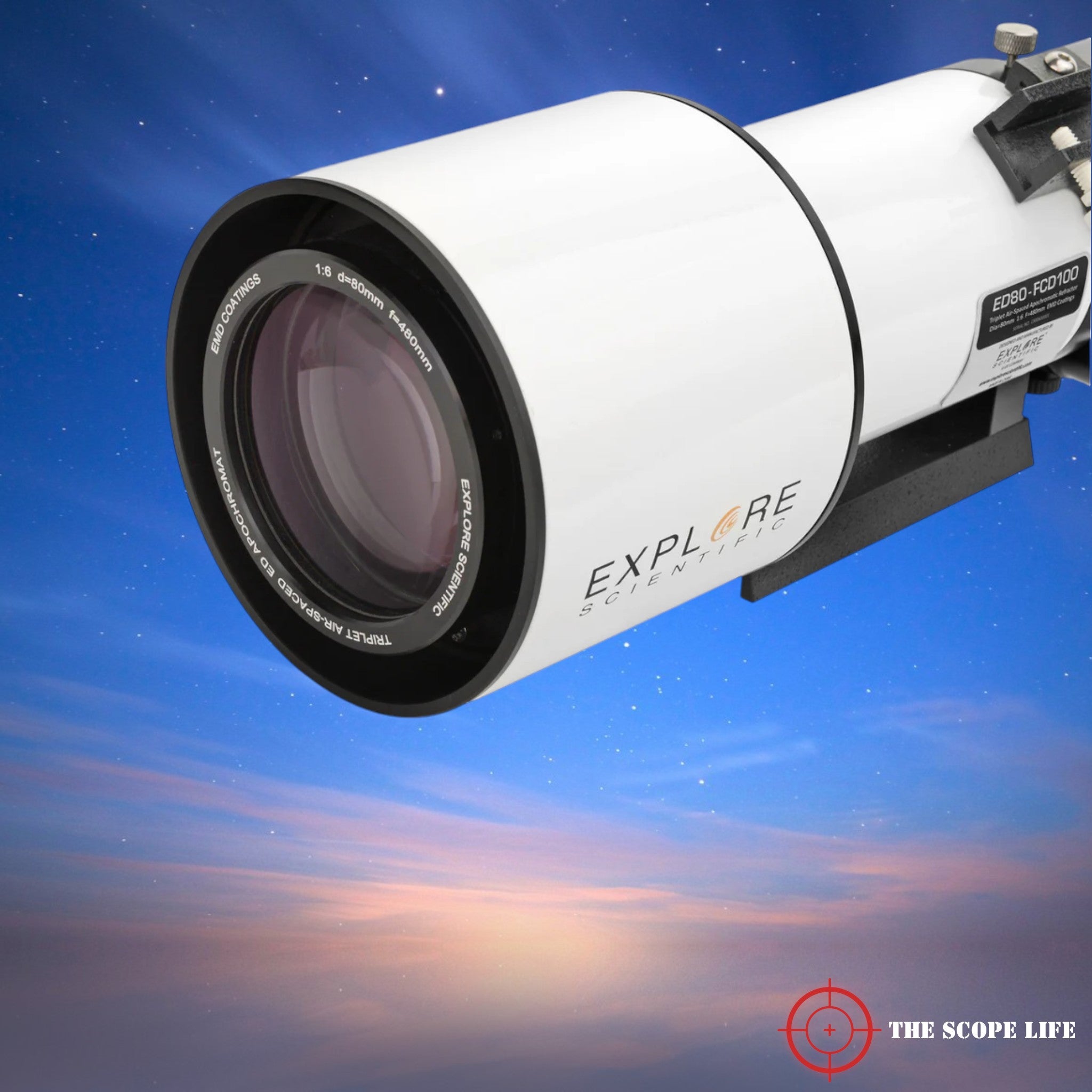 Explore Scientific ED80-FCD100 Series Air-Spaced Triplet Refractor Telescope 80mm