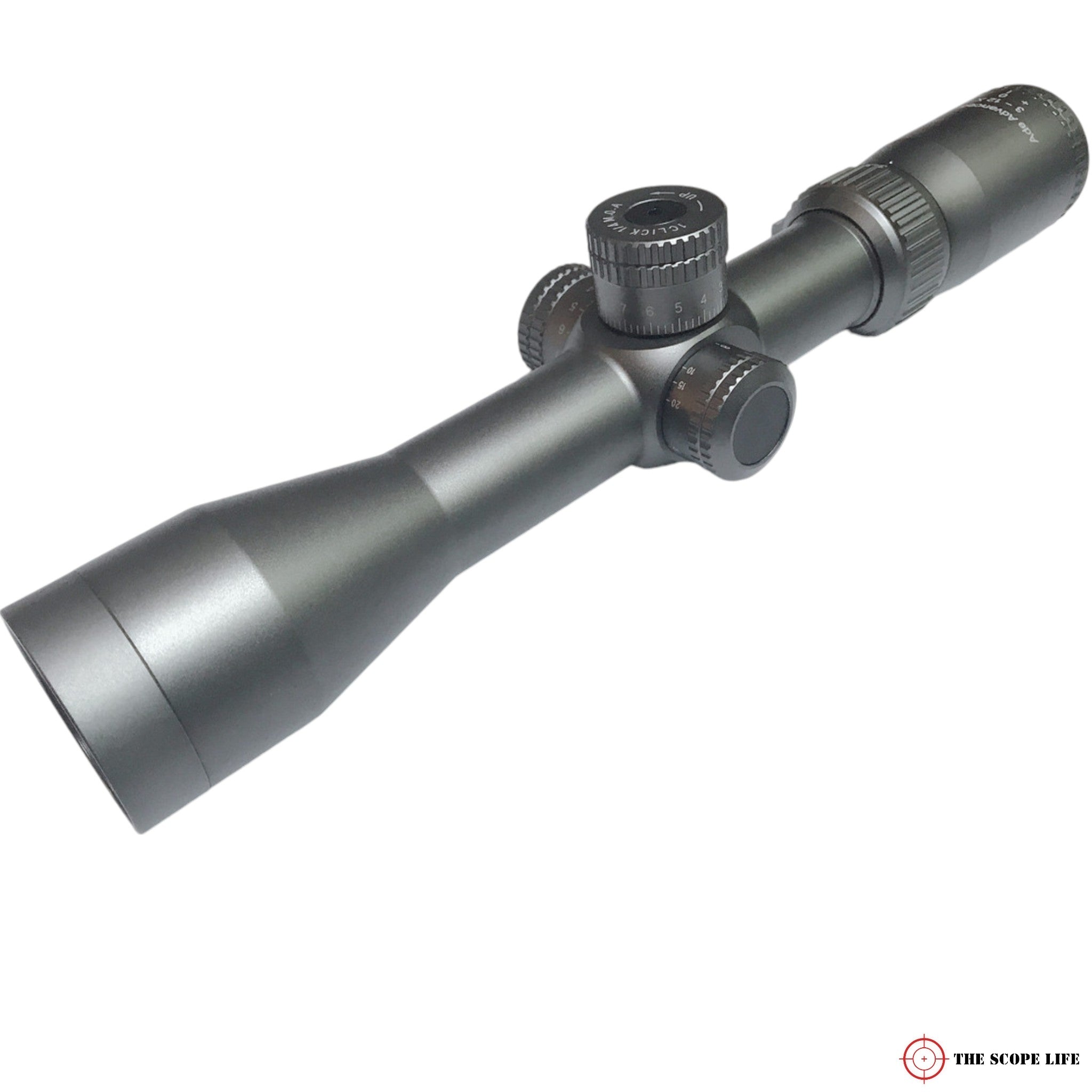 ADE Advanced Optics Grey Diamond Titanium 3-12x40 Scope with 30mm Tube and Mounting Rings