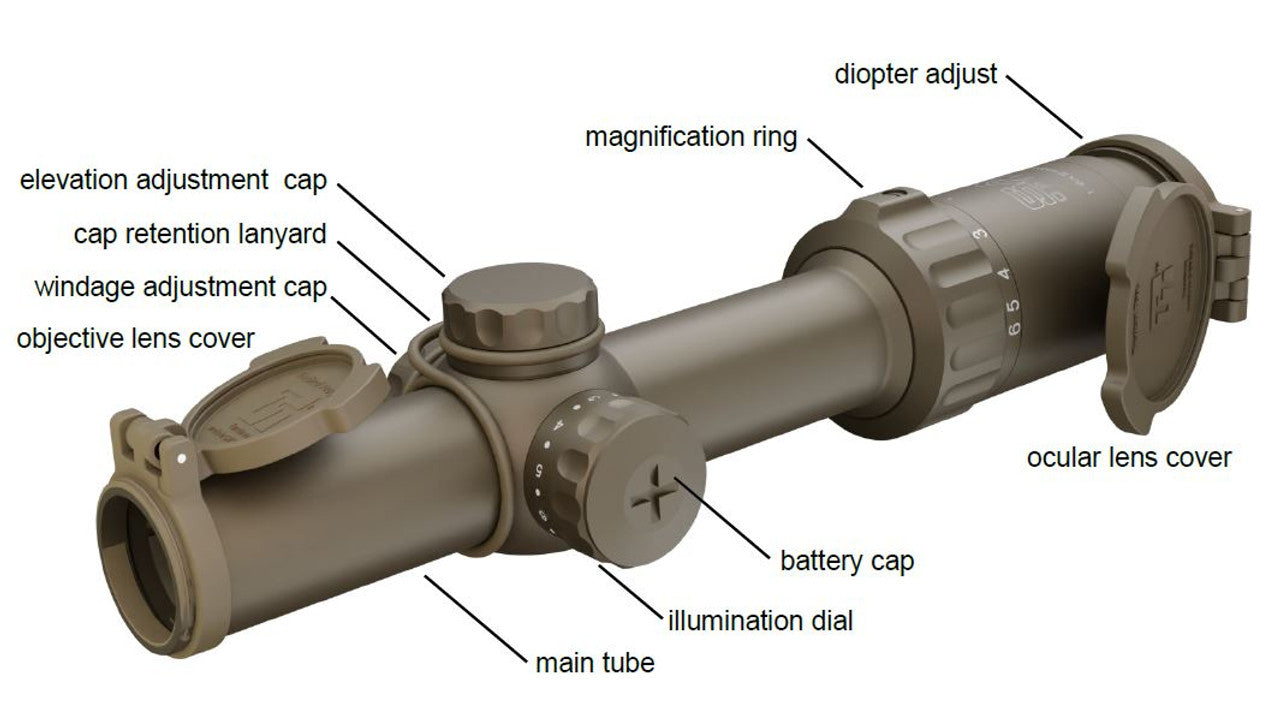 ATI SAI 1-6x24 Scope with 5.56 BDC Reticle in Coyote Brown